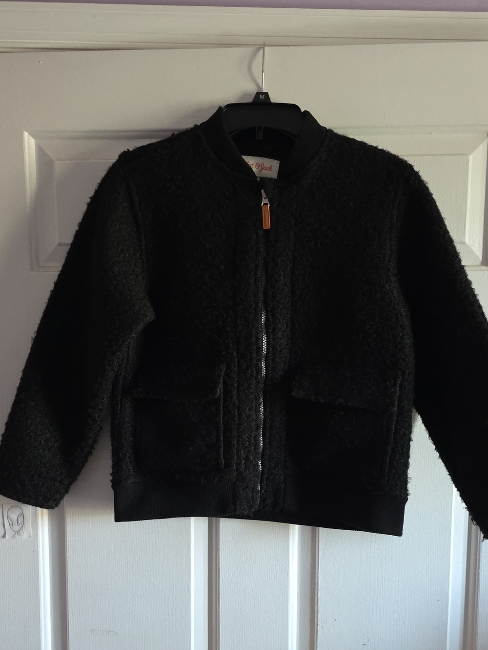 Cat & Jack Black Sherpa Jacket for Kids, Size L, NWOT